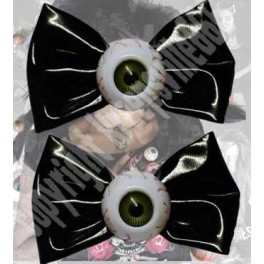 Hairbow Slide - Black Bows with Eyeballs