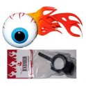 Flaming Eyeball Antenna Ball w/bike adapter - red/yellow flame